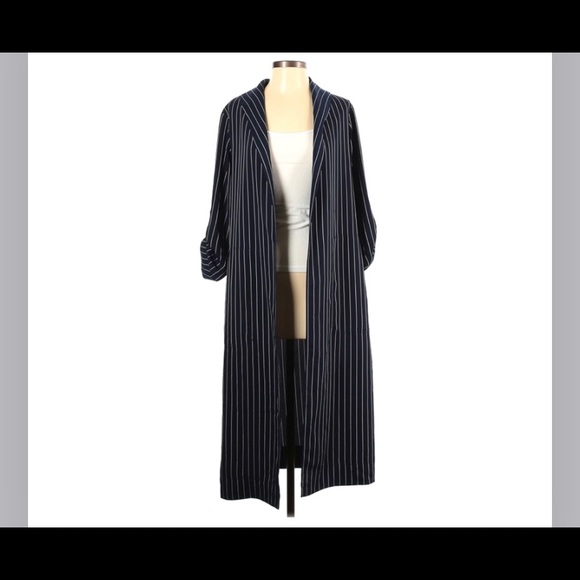 Zara open striped jacket cardigan sz m stripe - Picture 2 of 6